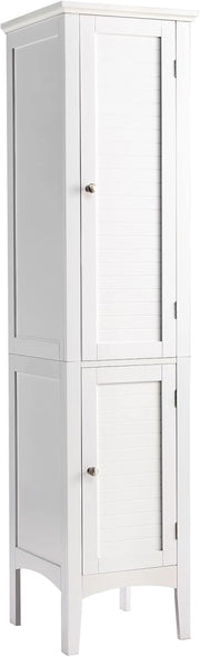 Mobile Portaoggetti da Bagno a 5 Livelli con Ante e Scomparti, Organizer per WC, Cucina e Soggiorno, 38 x 38 x 160 cm, 3 Colori