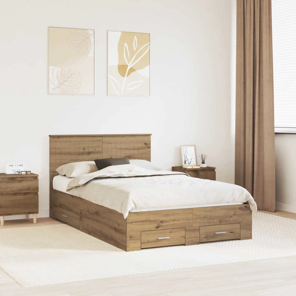 Struttura del letto Rovere artigianale 120 x 190 cm