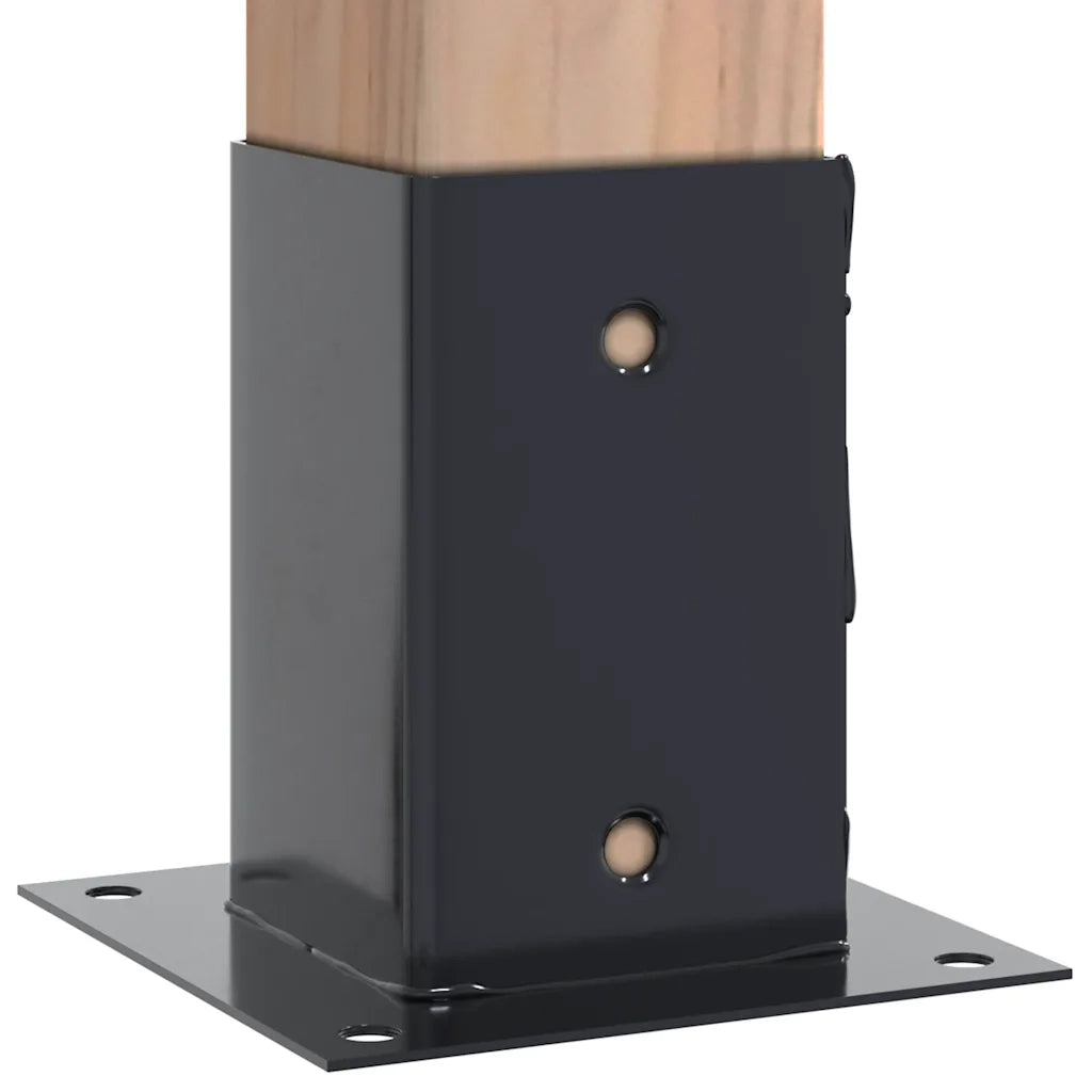 vidaXL Basi per Pali Quadrati 12 pz 81x81mm Acciaio Verniciato Polvere