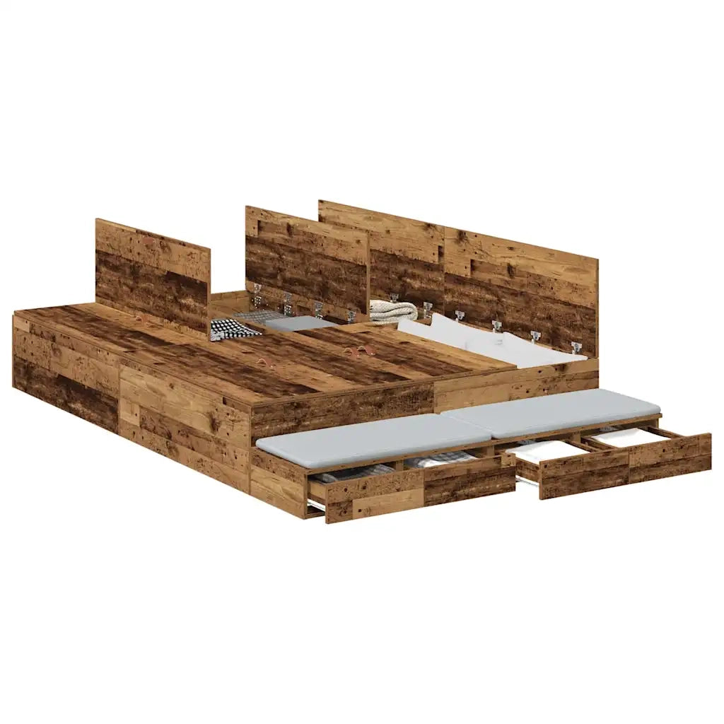 Struttura letto con contenitore Legno vecchio 135 cm 3335707