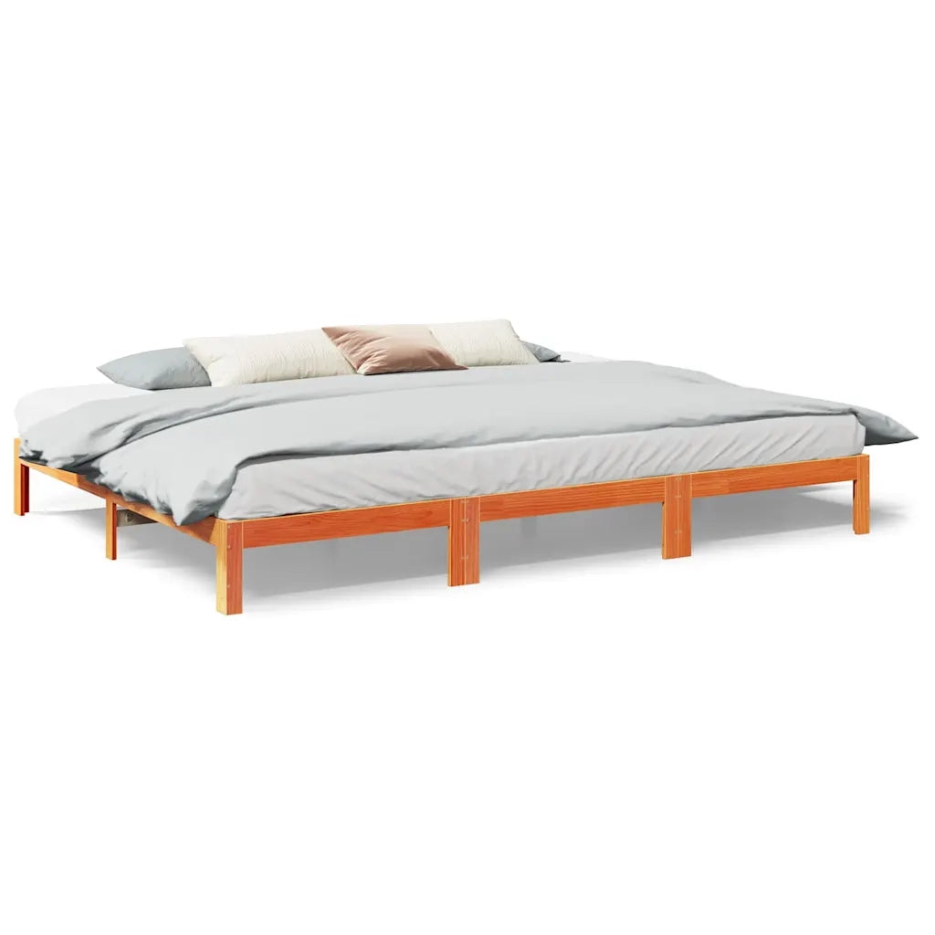 Giroletto Familiare senza Materasso-Struttura Letto Marrone Cera 240x200 cm