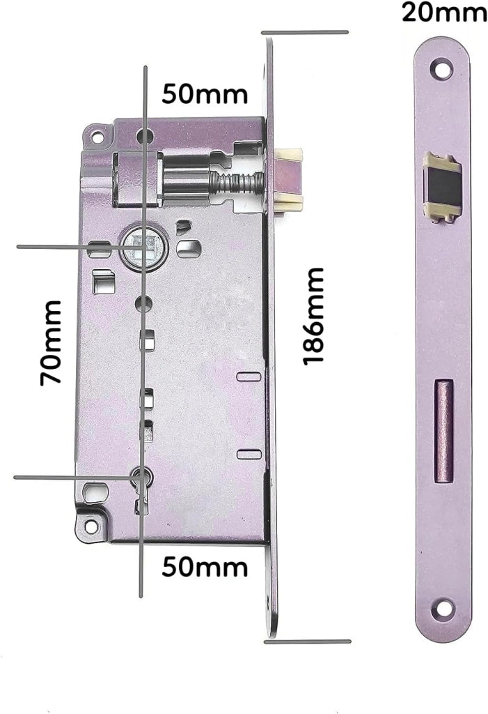 Serratura patent per porta scorrevole 50x8 mm cromo satinato