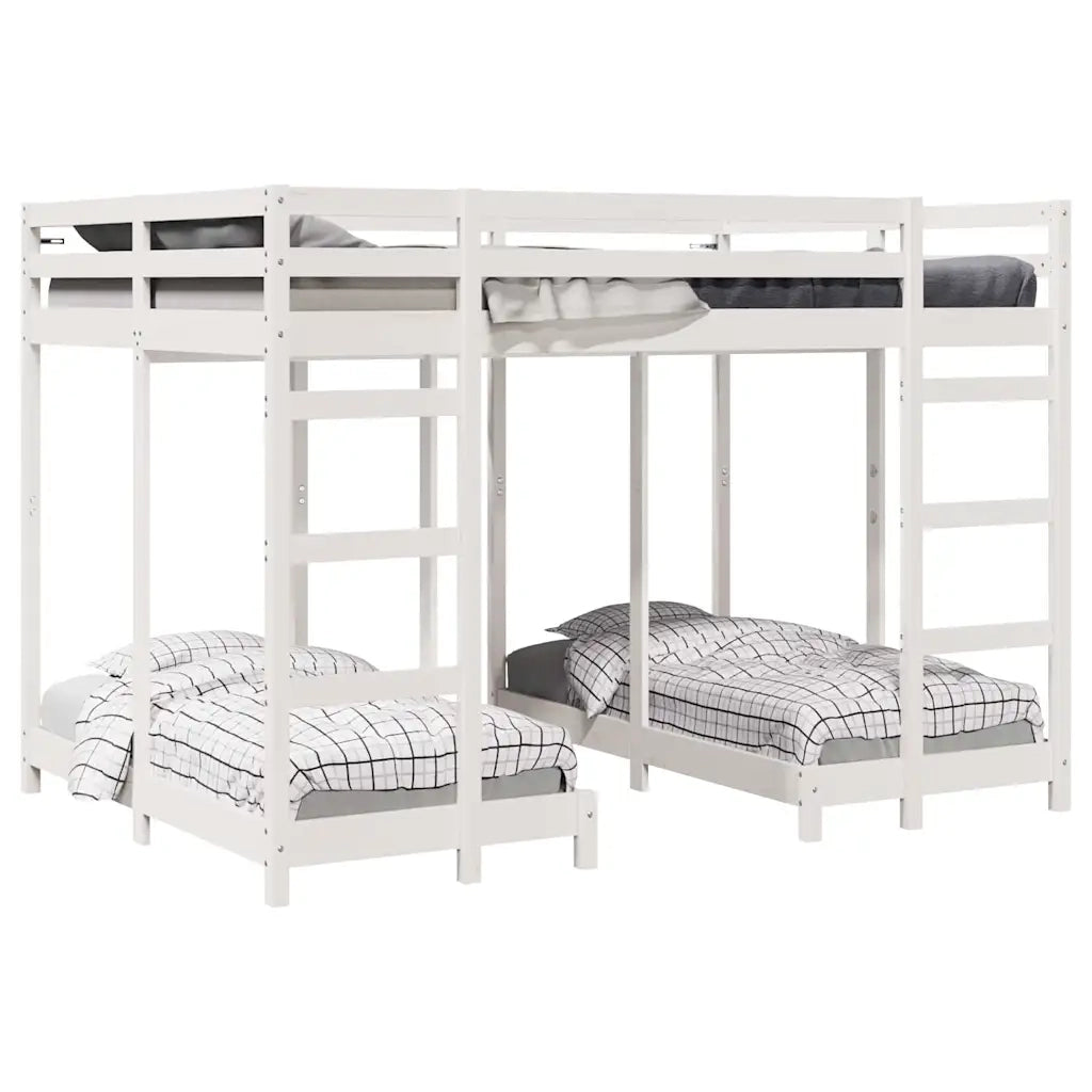 Struttura letto a castello triplo Bianco 140 x 200 cm