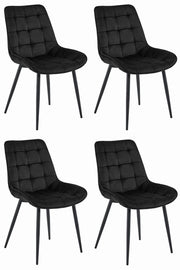 Sedia VALORA BERA - Design moderno in velluto nero per la casa x 4
