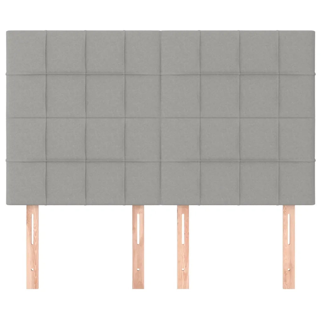 Testiera-Testata Decorativa Grigio Chiaro 144x5x118/128 cm Tessuto 178761