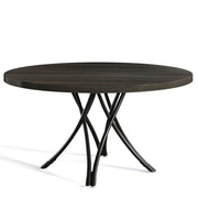 Tavolo da pranzo 4-6 posti con piano rotondo - per cucina - in legno - Ø120 cm - nero