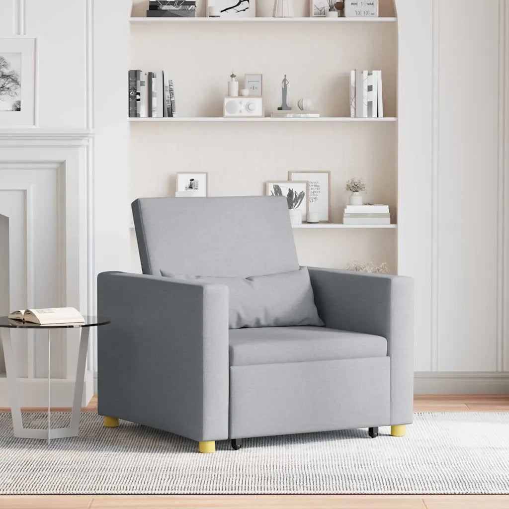 vidaXL Divano Letto Singolo Grigio chiaro 90 x 165 x 87 cm Tessuto