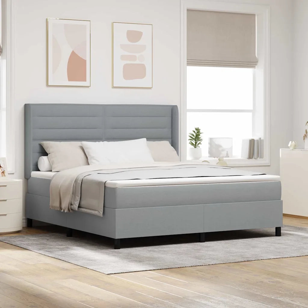 Letto a molle con materasso Grigio chiaro 200 x 180 cm Tessuto 3341595