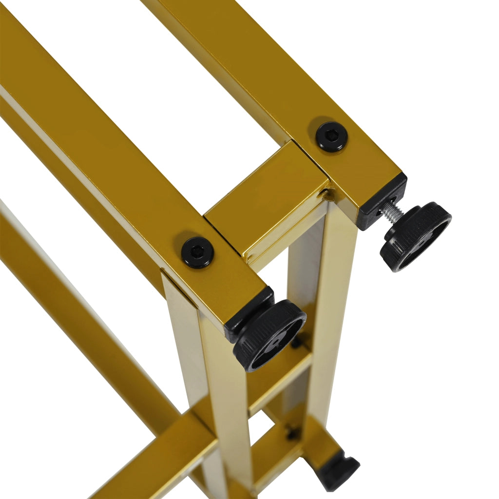 Tavolo da pranzo rettangolare moderno con gambe in metallo dorato; in MDF; per sala da pranzo 120×70 cm