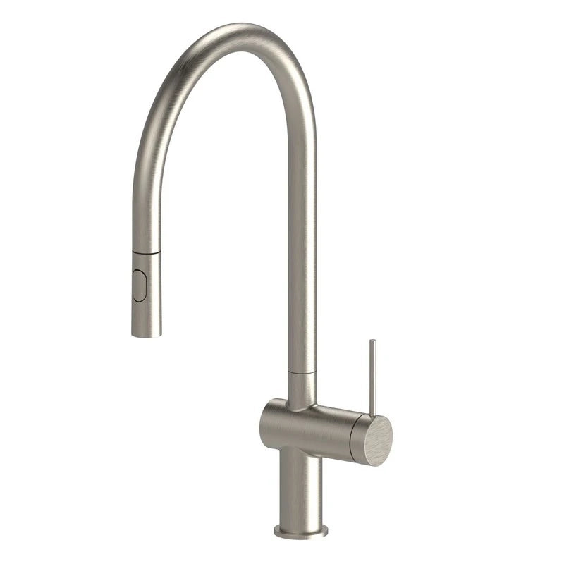 Miscelatore lavello alto Lady Cold Start Ø35 doccia estraibile 2 getti acciaio spazzolato Aquasanit