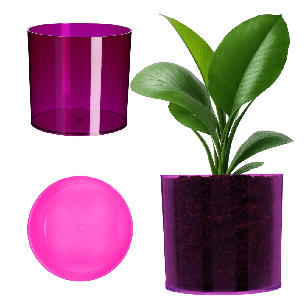 Vaso da fiori KADAX rotondo in plastica, 14 cm, viola