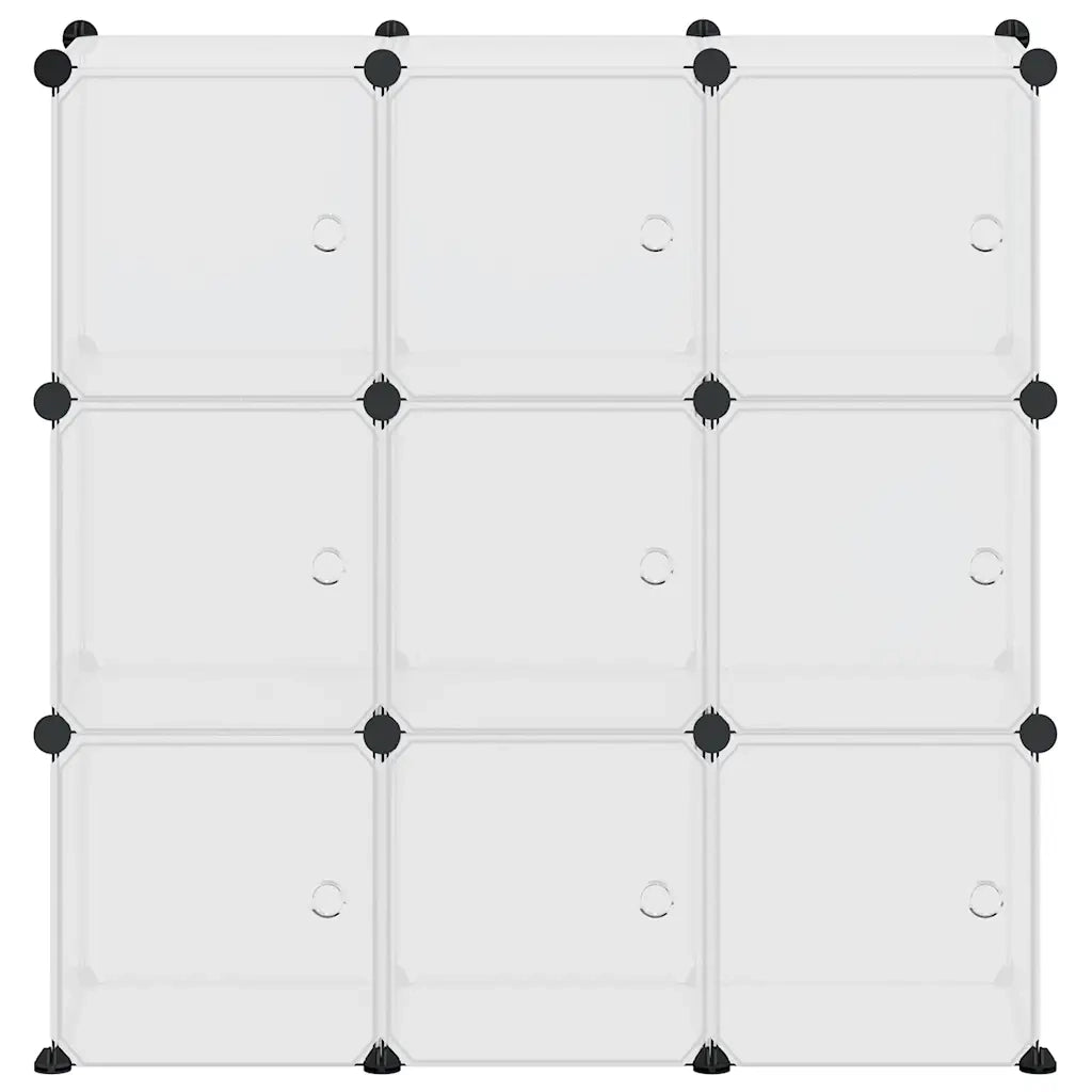 Contenitore a Cubo con 9 Cubi e Ante Trasparente PP CFW9050333