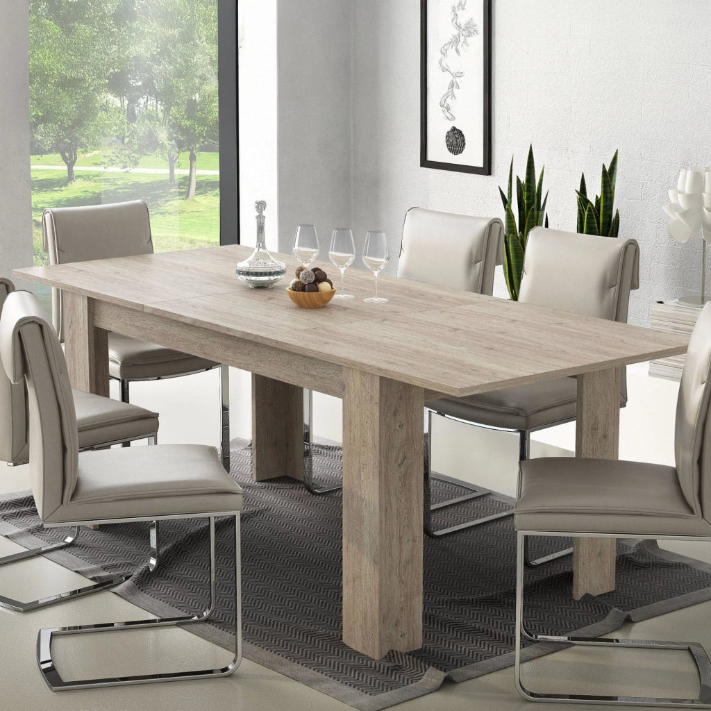 Campora, Tavolo Allungabile Allungabile, 220x90x75h cm Grigio Rovere Grigio