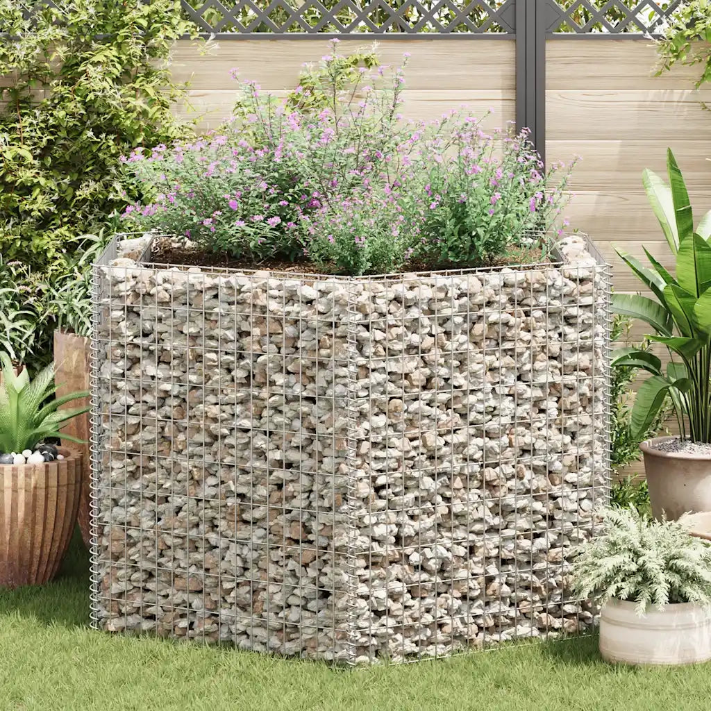 Gabbione Letto Rialzato da Giardino Esagonale 160x140x100 cm 142535