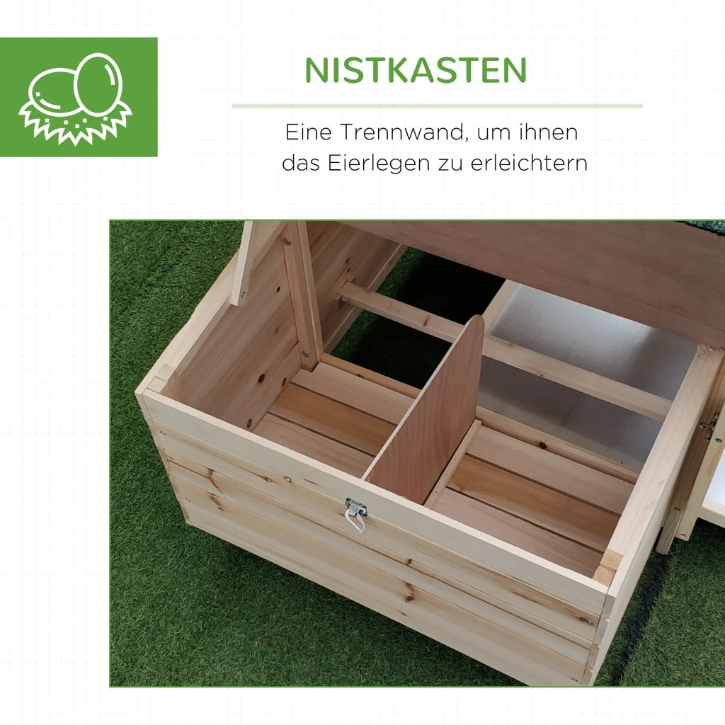 Pollaietto per Galline 196x76x97 cm ¨C zephmum ¨C Legno Naturale