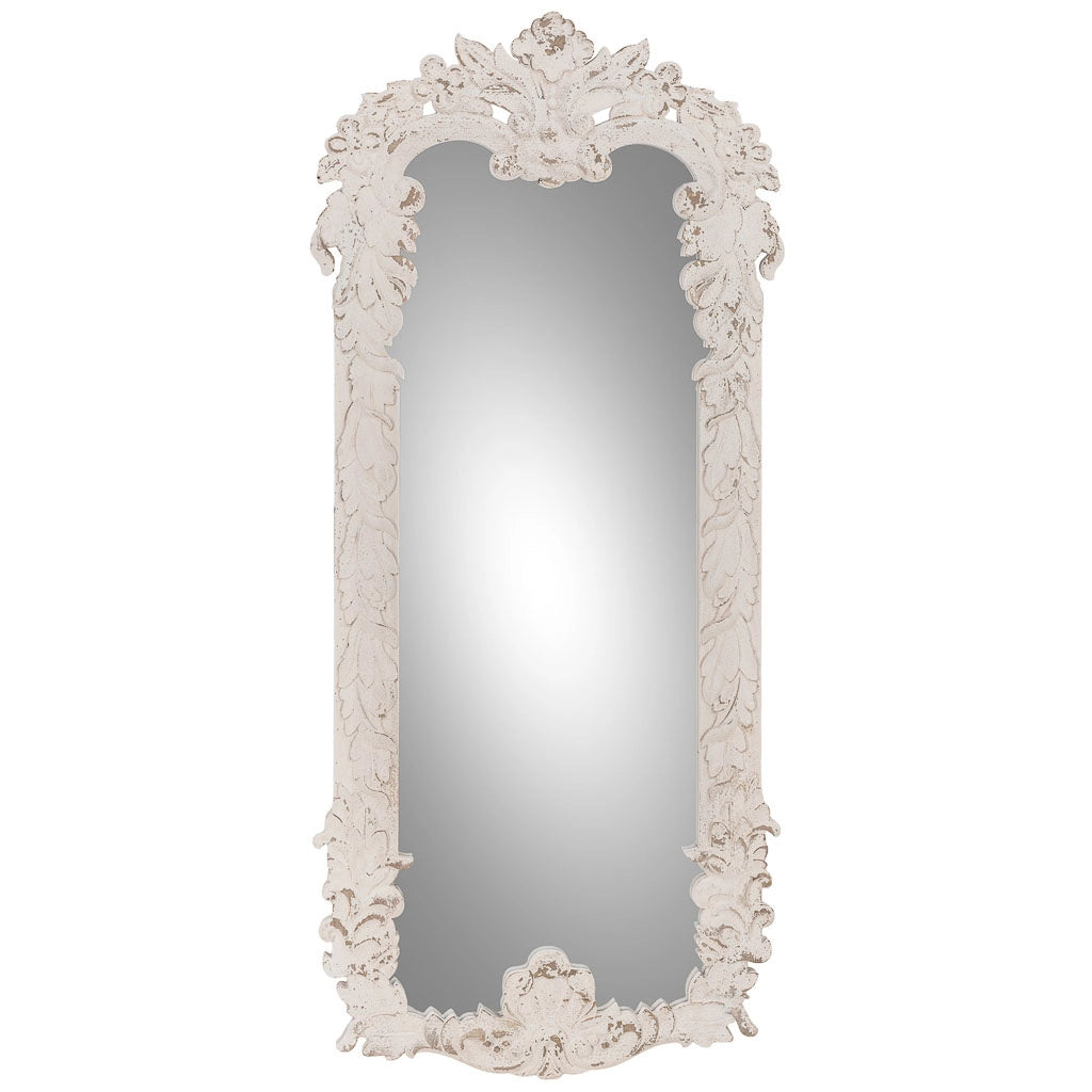 Specchio in legno bianco, 65,5x2,5x154 cm (altezza)