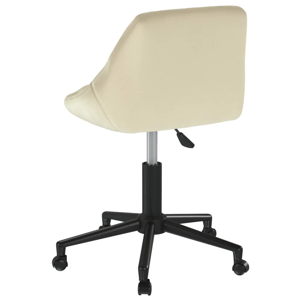Sedia da Pranzo Girevole Crema in Velluto 3089031