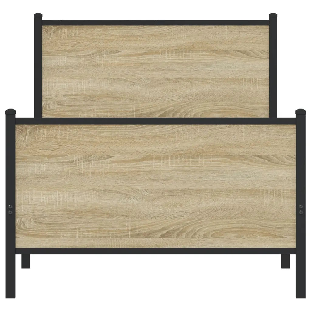 Giroletto senza Materaso in Metallo Rovere Sonoma 90x200 cm 4007727