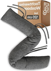 Tochtstopper per finestre fino a 120 cm, lavabile, grigio - energetico - lunghezza extra - porte larghe - striscia di chiusura per porte