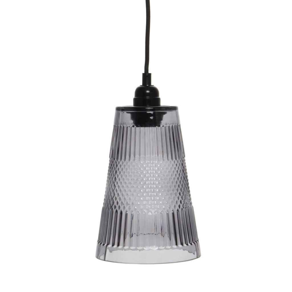 Lampada a sospensione Palum in vetro grigio