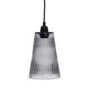 Lampada a sospensione Palum in vetro grigio