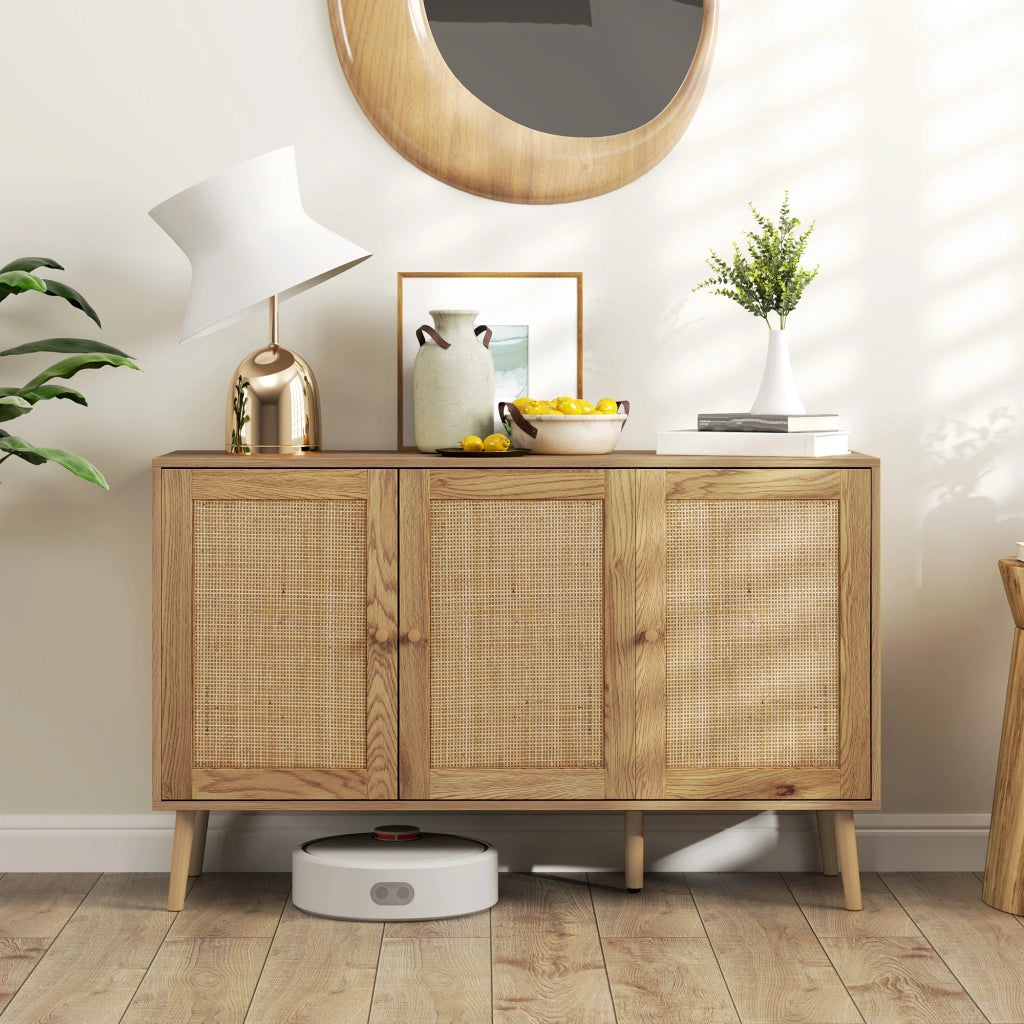 Credenza ¨C zephmum ¨C legno, rotan, scaffale regolabile