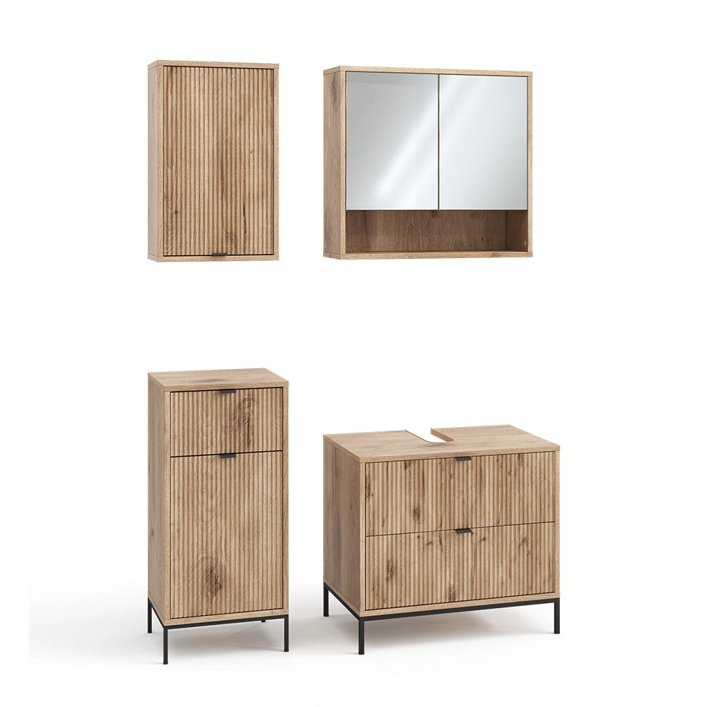Vicco Set di mobili da bagno Quercia vichinga 4 parti