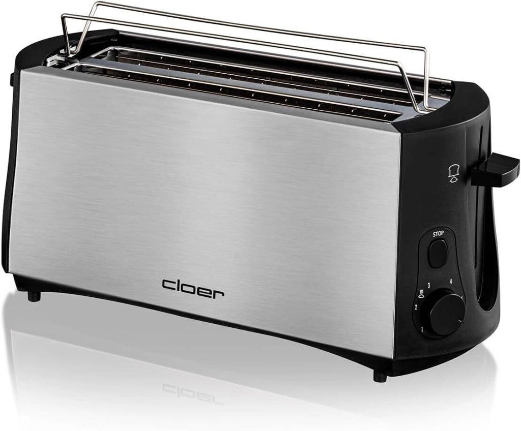 Cloer 3719 tostapane 4 fetta/e 1380 W Nero, Acciaio inossidabile