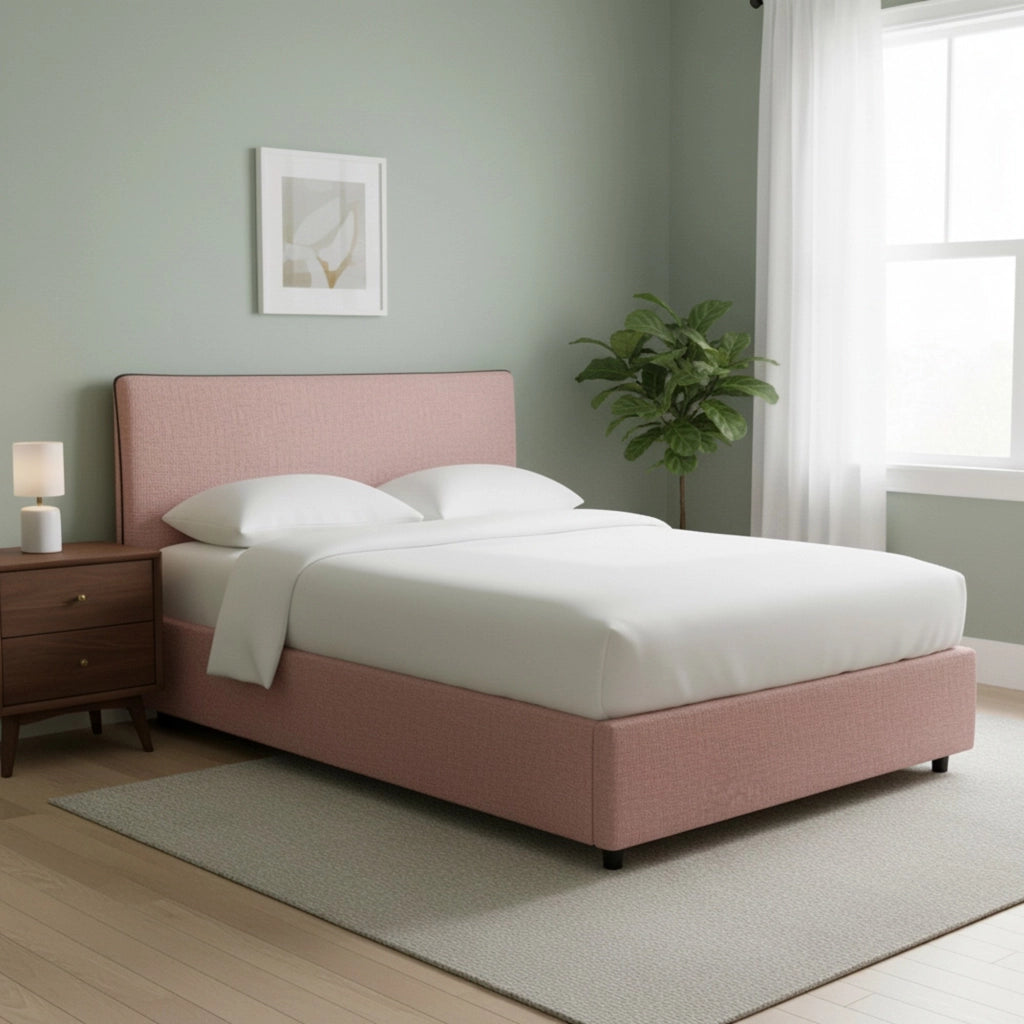 Crewe, Letto Matrimoniale Sfoderabile Made in Italy, Rosa