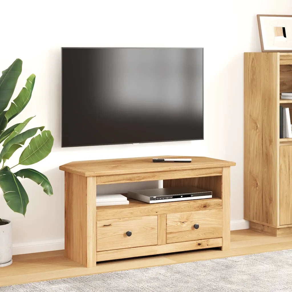 Mobile Porta TV Angolare 93x49x49 cm Pino Massello Panama Range 282685