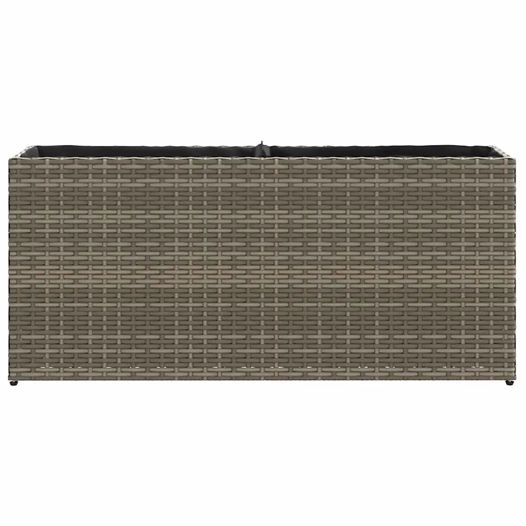 vidaXL Fioriere da Giardino con 2 Vasi Grigie 90x20x40cm in Polyrattan