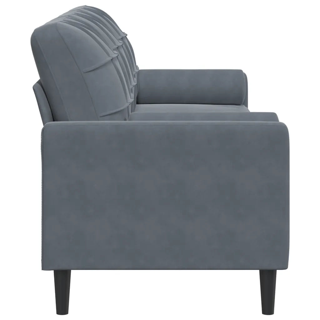 Divano a 3 Posti con Cuscini Grigio Scuro 210 cm in Velluto 3278240