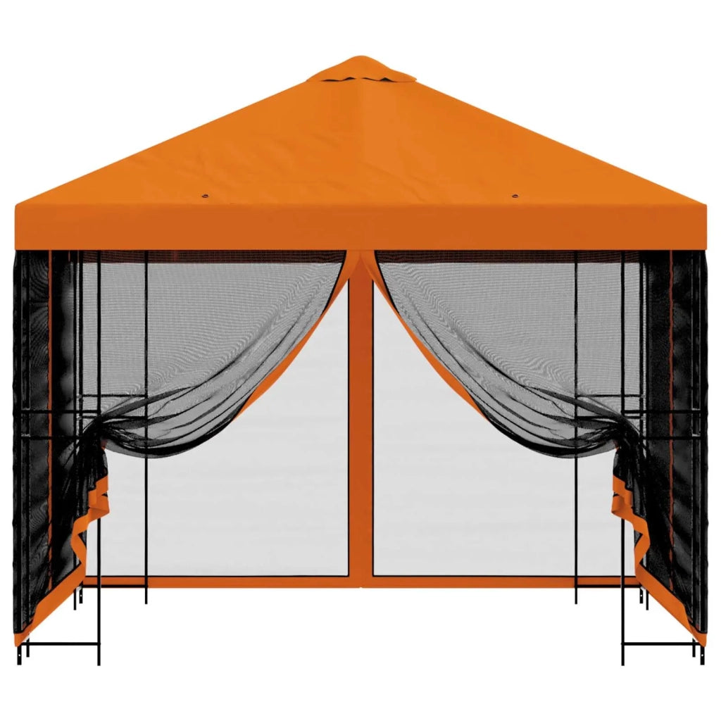 Gazebo da giardino con pareti laterali 3 x 3 m Arancione 900345