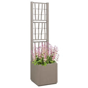 Fioriere | Cassetta per fiori | Vaso da Giardino con Trellis Marrone Chiaro 36 x 36 x 140 cm PP
