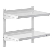 Mensola da parete professionale con 2 ripiani in acciaio inox 40 x 60 cm 14_0001558