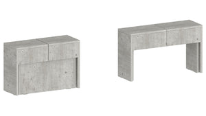 Set 2 Panche Allungabili 66/290x25x45 cm Pratika Singola A e B Cemento