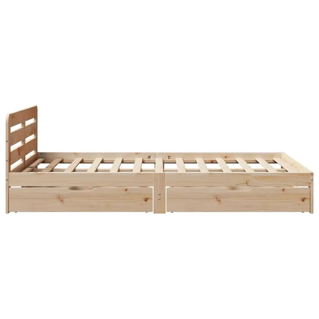 Letto senza Materasso 135x190 cm in Legno Massello di Pino