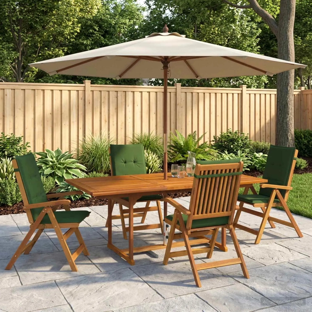 Set da pranzo da giardino 5 pezzi Naturale 3434499