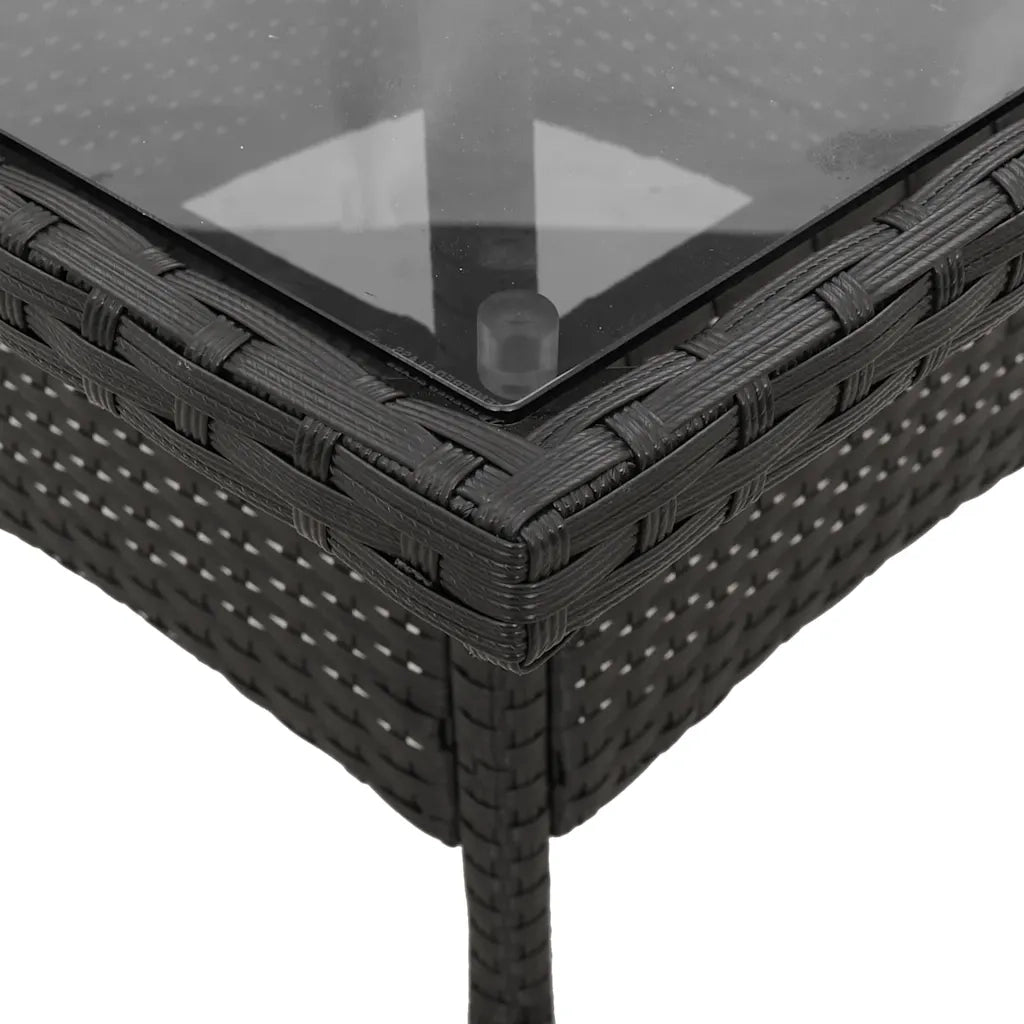 Set da Pranzo da Giardino 3 pz | Set Salotto da Giardino con Cuscini Polyrattan e Vetro