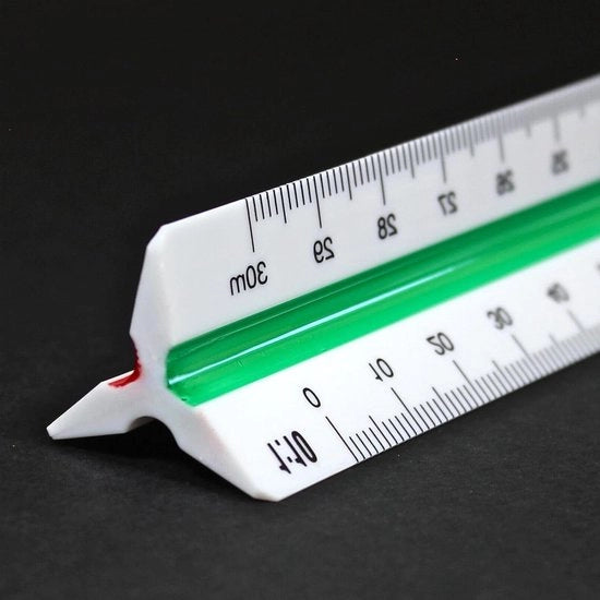 Linea di ingegneria e architettura da 30 cm - scala rettangolare in plastica - lineare rettangolare 1:25 1:5 1:10 1:20 1:50 1:100