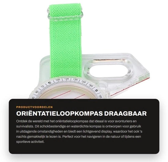Compasso Orientativo Rilevante - Resistente ai Colpi - Impermeabile - Portatile - Display Illuminato - Regolazione della Sonda Rapida - Acrilico Duraturo - Compasso da Esterno Sportivo