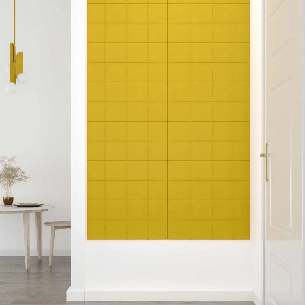 Testiera da Parete 12 pcs Giallo 60 x 30 cm Velluto 42046525
