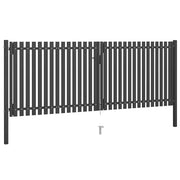 Cancello per Recinzione da Giardino in Acciaio 400x125 cm Antracite 146335