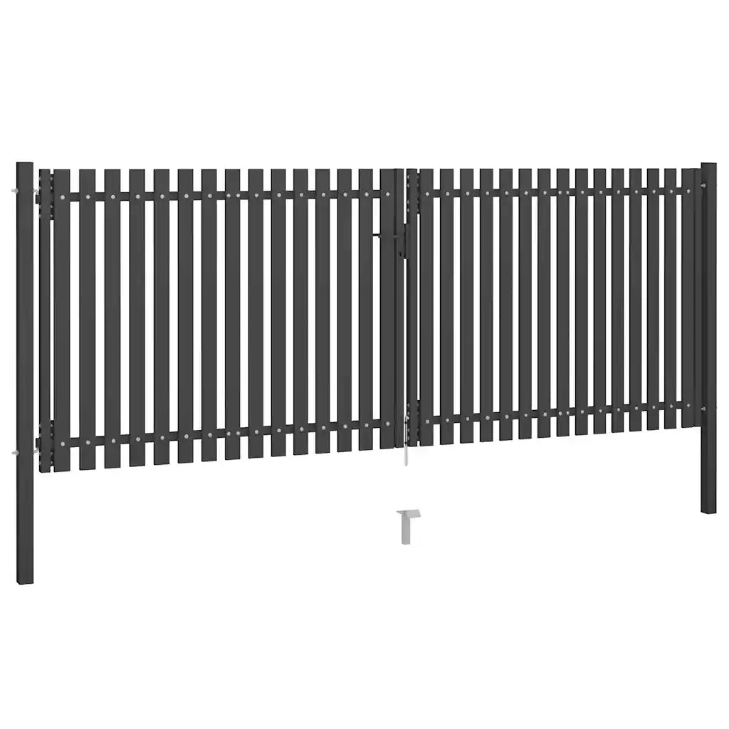 Cancello per Recinzione da Giardino in Acciaio 400x125 cm Antracite 146335