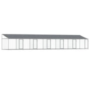Trasportino per cani con tetto/porte 12 x 2 x 2 m acciaio zincato grigio 02_0041638