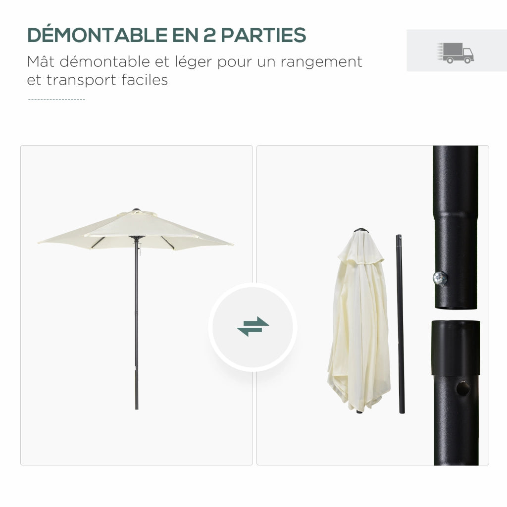 Parasole da giardino rotondo ¨C zephmum ¨C ? 2 m, alluminio, beige