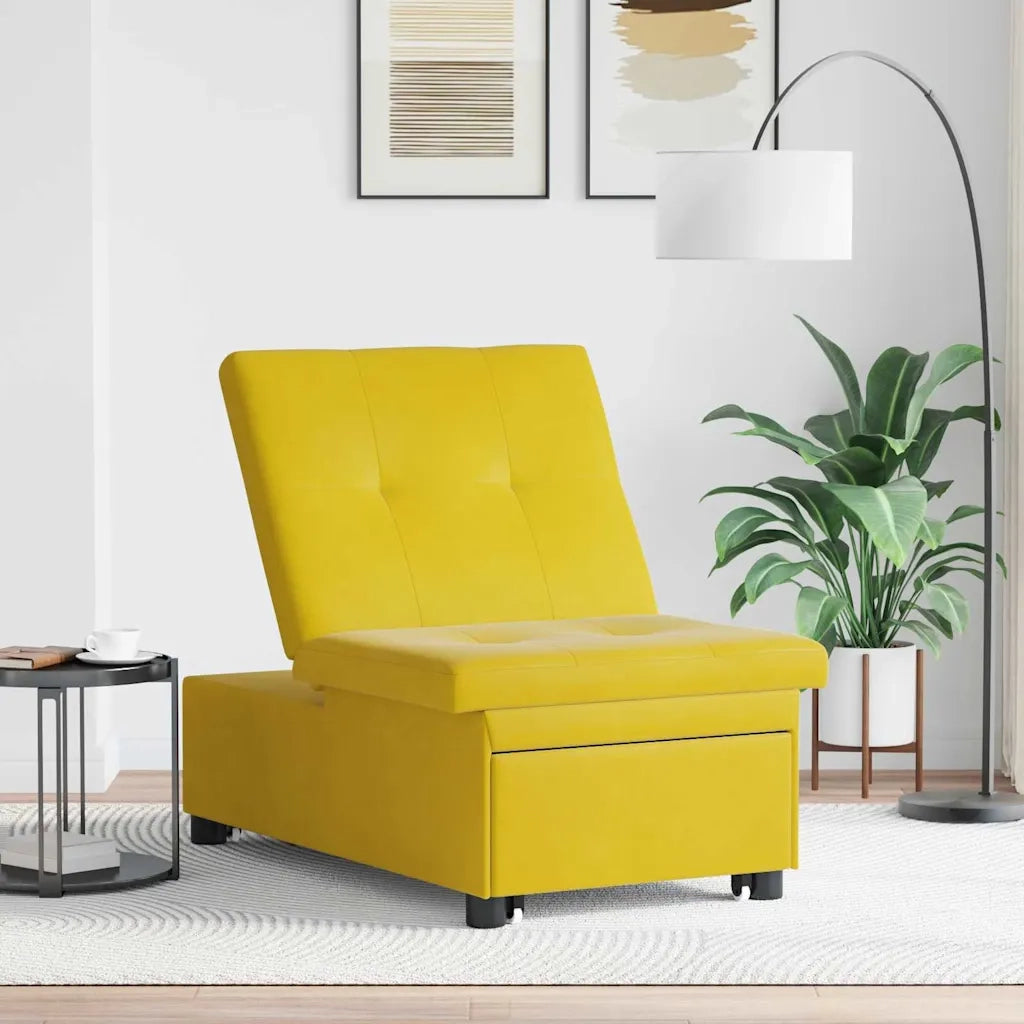 Divano letto | Sof¨¤ letto | Letto singolo Giallo 194 x 67 x 82 cm Velluto