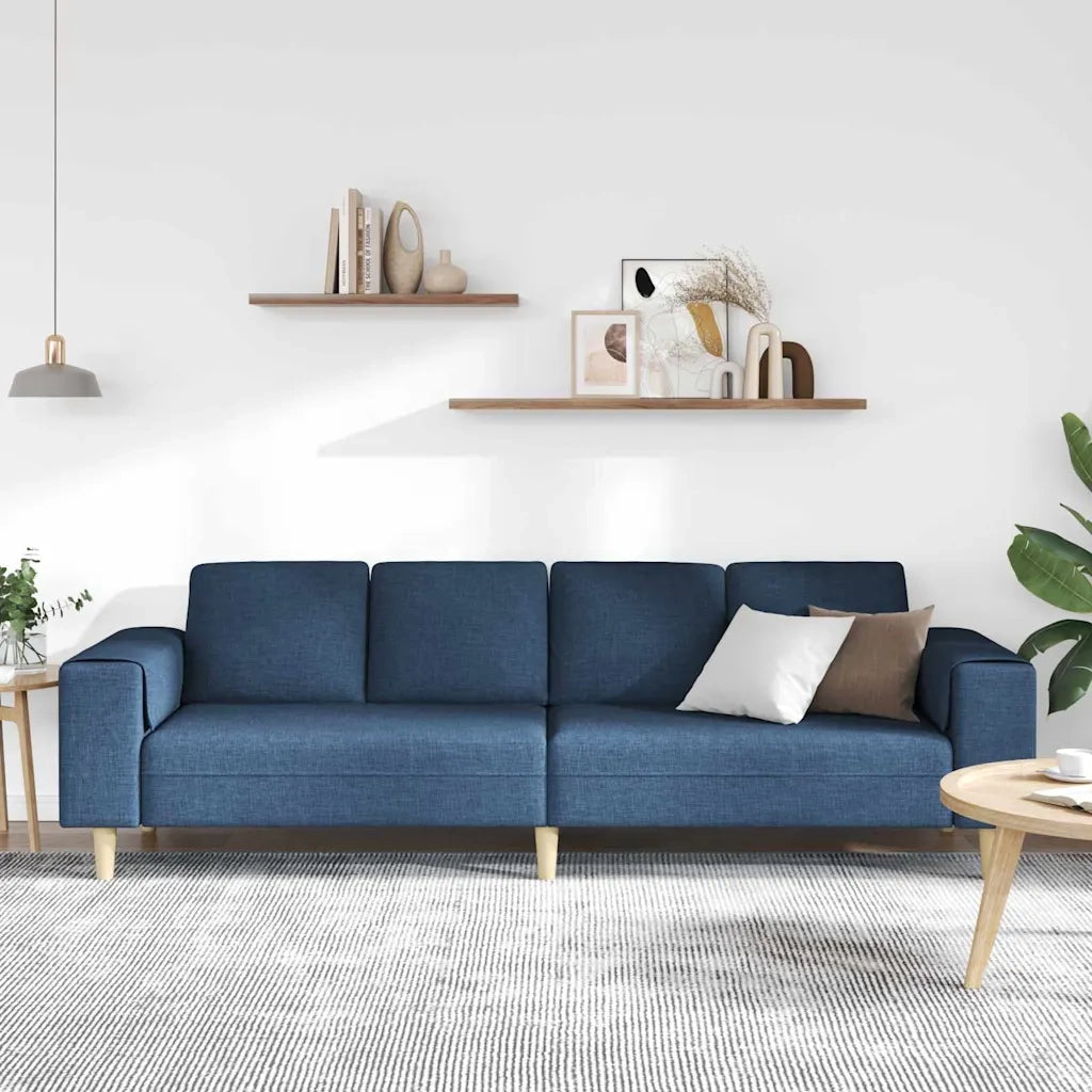 Divano per Soggiorno Blu 250 x 77 x 76 cm Poliestere 3335088