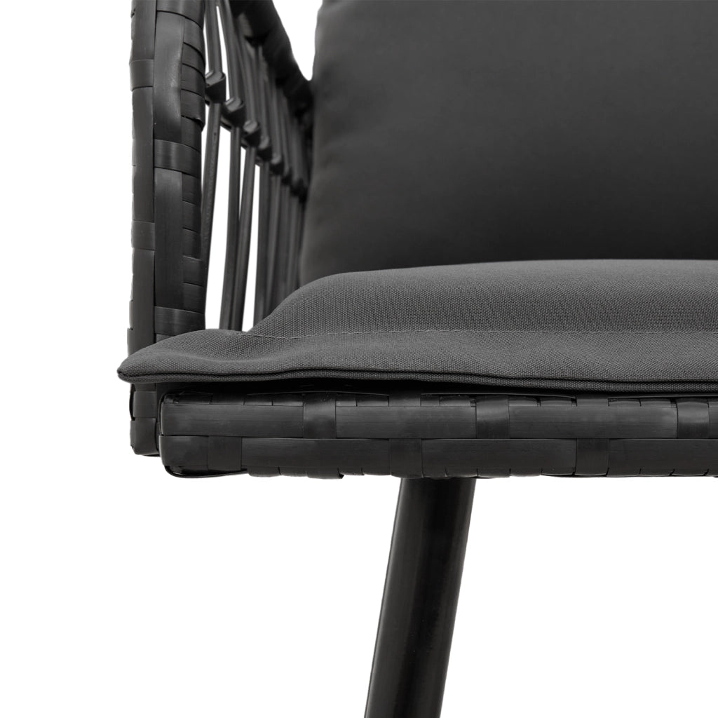 Divano ad angolo  Nero 231x173x78 cm in Polyrattan