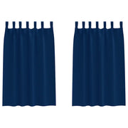 Tende Oscuranti | Tende Blackout con Anelli 2 pz Blu Scuro 175 x 140 cm